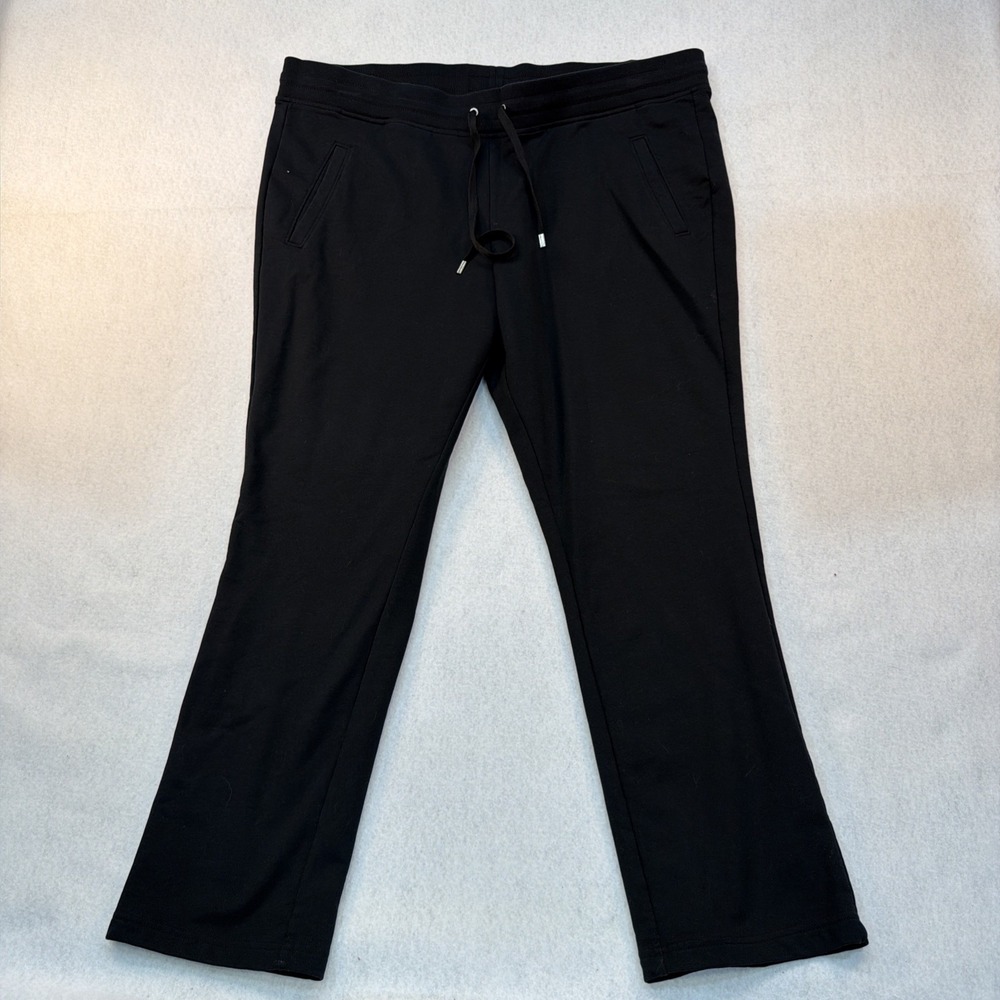 LRL LAUREN ACTIVE‎ SIZE 2X COTTON BLEND BLACK JOGGING PANTS